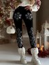 Christmas Casual Fluff/Granular Fleece Fabric Leggings