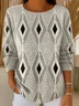 Casual Abstract Regular Fit Printing Sweater