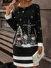 Christmas Regular Fit Knitted Vintage Sweater Dress With No