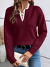 Loose Plain Casual Others Sweater