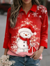 Christmas Simple Loose Shawl Collar Sweater