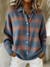 Women's Retro Plaid Casual Collared Button-Up Cardigan