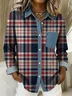 Casual Loose Plaid Shawl Collar Shirt