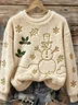 Loose Casual Crew Neck Christmas Sweatshirt