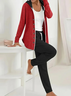 Women's Printing Plain Daily Going Out Two-Piece Set Reddish Black Casual Spring/Fall Coat With Pants Matching Set