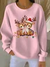 Loose Printing Casual Christmas Sweatshirt