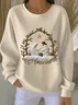 Christmas Crew Neck Loose Casual Sweatshirt