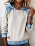 Denim Casual Multicolor Block Sweatshirt