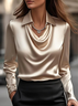 Elegant Regular Fit Cowl Neck Shirt