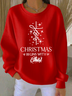 Christmas Printing Casual Crew Neck Sweatshirt