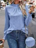 Loose Puff Sleeve Stand Collar Elegant T-Shirt
