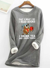 Letter Pattern Crew Neck Vintage Regular Fit Sweatshirt