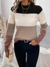 Wool-Blend Striped Elegant Crew Neck Sweater