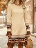 Vintage Nationality/Ethnic Jersey Dress With No
