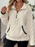 Plain Lady Romance Loose Stand Collar Sweatshirt