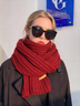Versatile Korean Style Knitted Wool Christmas Red New Winter High-end New Year Gift Couple Scarf