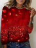 Women's Long Sleeve T-shirt Spring/Fall Red Heart/Cordate Printing Jersey Crew Neck Daily Going Out Casual Top