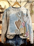Heart/Cordate Printing Casual Sweatshirt
