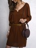 Knitted Casual Solid Maxi Knitting Dress