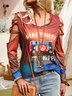 Letter Shift Long Sleeve Top
