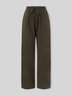Solid color cotton and linen loose wide-leg casual trousers