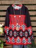 Vintage Crew Neck Printed Long Sleeve Shirt & Top