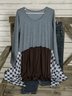 Gray Scoop Neckline Long Sleeve Dresses